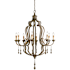 Currey and Company Waterloo 59"H 8 Light Chandelier with Optional Customizable Shades Washed Gray