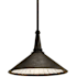 Currey and Company Manuscript Single Light 13" Wide Pendant Mole Black