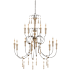 Currey and Company 12 Light Wrought Iron Large Hannah Chandelier with Customizable Shades Stockholm White / Rust