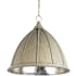 Currey and Company Fenchurch 1 Light Wrought Iron Pendant with Black Metal Shade Oyster Cream / Silver Leaf