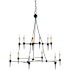 Currey and Company Danielli 42"H 12 Light Large Chandelier with Optional Customizable Shades French Black