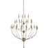Currey and Company Paradox 61"H 28 Light Large Chandelier with Optional Customizable Shades Silver Granello / Gold Leaf