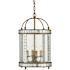 Currey and Company Corsica 4 Light 13" Wide Lantern Chandelier Harlow Silver Leaf