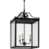 Currey and Company Giatti 3 Light 16" Wide Outdoor Wrought Iron Pendant Midnight