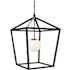 Currey and Company Denison 26" Wide Outdoor Wrought Iron Pendant Black / Frosted White
