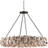 Currey and Company Oyster Circle 8 Light 38" Wide Drum Chandelier Textured Bronze / Natural