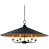 Currey and Company Brussels 6 Light Chandelier with Large Wrought Iron Shade French Black / Contemporary Gold Leaf
