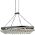 Currey and Company Balthazar 6 Light Large Chandelier with Suspended Clear Glass Globes French Black