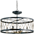 Currey and Company Crisscross Convertible 4 Light Single Tier Chandelier / Flush Mount Ceiling Fixture French Black / Pyrite Bronze