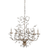 Currey and Company Crystal Bud 6 Light 1 Tier Chandelier Silver Granello