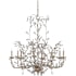 Currey and Company Crystal Bud 8 Light 1 Tier Chandelier Silver Granello