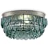 Currey and Company Braithwell 2 Light Wrought Iron Flush Mount Ceiling Fixture with Clear Glass Diffusers Silver Leaf
