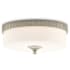 Currey and Company Bryce 16" Wide LED Flush Mount Drum Ceiling Fixture with Glass Shade Silver Leaf / Frosted Glass