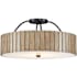 Currey and Company 10 x 20 Inch Tetterby Semi-Flush Mount Light Taupe / Black / White