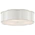 Currey and Company Wexford 3 Light 20" Wide LED Flush Mount Drum Ceiling Fixture Snow White / Gold Highlights
