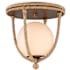 Currey and Company Passageway 15" Wide Flush Mount Globe Ceiling Fixture Natural / Dorado Gold / Frosted White