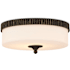 Currey and Company Bryce 16" Wide LED Flush Mount Drum Ceiling Fixture with Frosted Glass Shade - Oil Rubbed Bronze Oil Rubbed Bronze / White