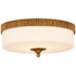 Currey and Company Bryce 16" Wide LED Flush Mount Drum Ceiling Fixture with Frosted Glass Shade - Gold Gold / White