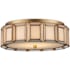 Currey and Company Daze 19" Wide Flush Mount Drum Ceiling Fixture Antique Brass / White