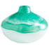 Cyan Design Iced 8-1/4" Diameter Glass Vase Turquoise / White