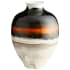 Cyan Design Indian Paint Brush 10-1/4" Diameter Ceramic Vase Black / Cream Gradient