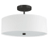 Dainolite Everly 3 Light 14" Wide Semi-Flush Drum Ceiling Fixture Matte Black / White