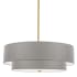 Dainolite Everly 4 Light 20" Wide Pendant Aged Brass / Grey