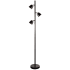 Dainolite 3 Light 62" Tall LED Floor Lamp with Metal Shades Matte Black