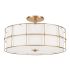 Dainolite Alcala 3 Light 16" Wide Semi-Flush Drum Ceiling Fixture Aged Brass