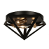 Dainolite Archello 3 Light 12" Wide Flush Mount Ceiling Fixture Matte Black / Antique Brass