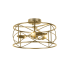 Dainolite Calah 3 Light 15" Wide Semi-Flush Drum Ceiling Fixture Aged Brass