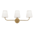 Dainolite Eleanor 3 Light 26" Wide Vanity Light Aged Brass