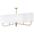 Dainolite Eleanor 4 Light 54" Wide Linear Chandelier Aged Brass / White