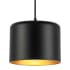 Dainolite Emilia 8" Wide Mini Pendant Aged Brass / Matte Black