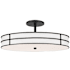 Dainolite Fulvia 3 Light 20" Wide Semi-Flush Drum Ceiling Fixture with White Glass Shade Matte Black / White