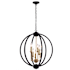 Dainolite Karland 6 Light 24" Wide Single Tier Globe Chandelier Matte Black