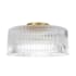 Dainolite Nadine 12" Wide Semi-Flush Drum Ceiling Fixture with Clear, Ribbed Glass Shade Clear / Aged Brass