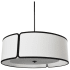 Dainolite Notched Drum 3 Light 24" Wide Drum Chandelier Matte Black / White