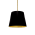Dainolite Oversized Drum 14" Wide Pendant Black / Gold