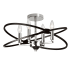 Dainolite Paloma 4 Light 18" Wide Semi-Flush Ceiling Fixture Polished Chrome / Matte Black