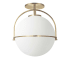 Dainolite Paola 12" Wide Semi-Flush Globe Ceiling Fixture Aged Brass