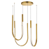 Dainolite Pacari 27" Wide LED Abstract Multi Light Pendant Aged Brass / White