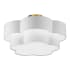 Dainolite Phlox 3 Light 20" Wide Semi-Flush Ceiling Fixture Aged Brass / White