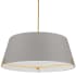 Dainolite Preston 4 Light 33" Wide Pendant with Tapered Shade Aged Brass / Grey