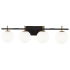 Dainolite Vivaldi 4 Light 33" Wide Bathroom Vanity Light Matte Black / Aged Brass
