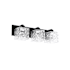 Dainolite Veda 3 Light 23" Wide Vanity Light Matte Black / Clear