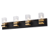 Dainolite Veronica 4 Light 32" Wide Vanity Light Matte Black / Aged Brass