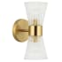 Dainolite Vienna 2 Light 12" Tall Wall Sconce Aged Brass / Clear