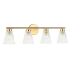 Dainolite Vienna 4 Light 29" Wide Vanity Light Aged Brass / Clear