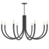 Dainolite Wand 8 Light 38" Wide Abstract Chandelier Matte Black